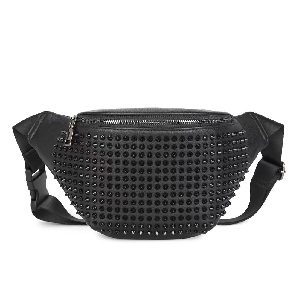 European And American Casual Men's Black Waist Bag