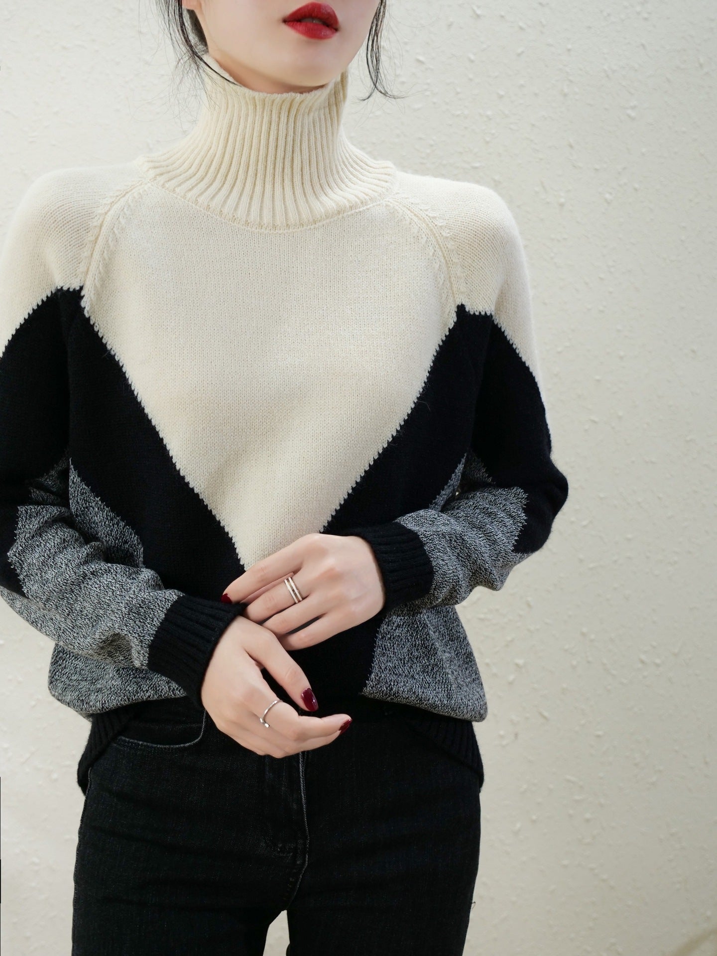 Women's Turtleneck Wool Knitted Bottoming Shirt