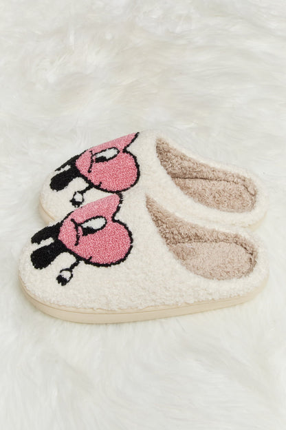 Pantuflas de felpa con estampado de corazones Melody Love