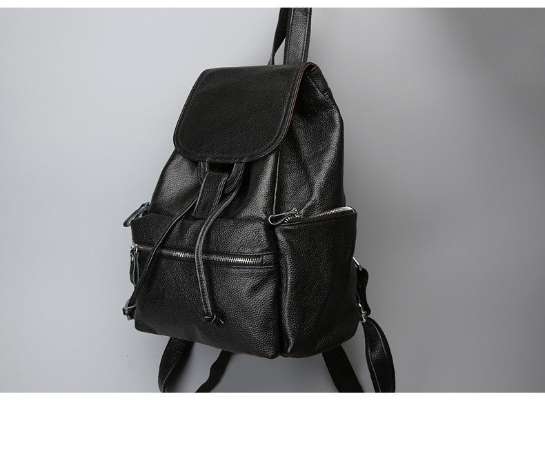 Simple leather backpack