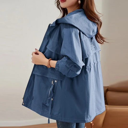 Trench-coat grande taille de style occidental pour maman d'âge moyen