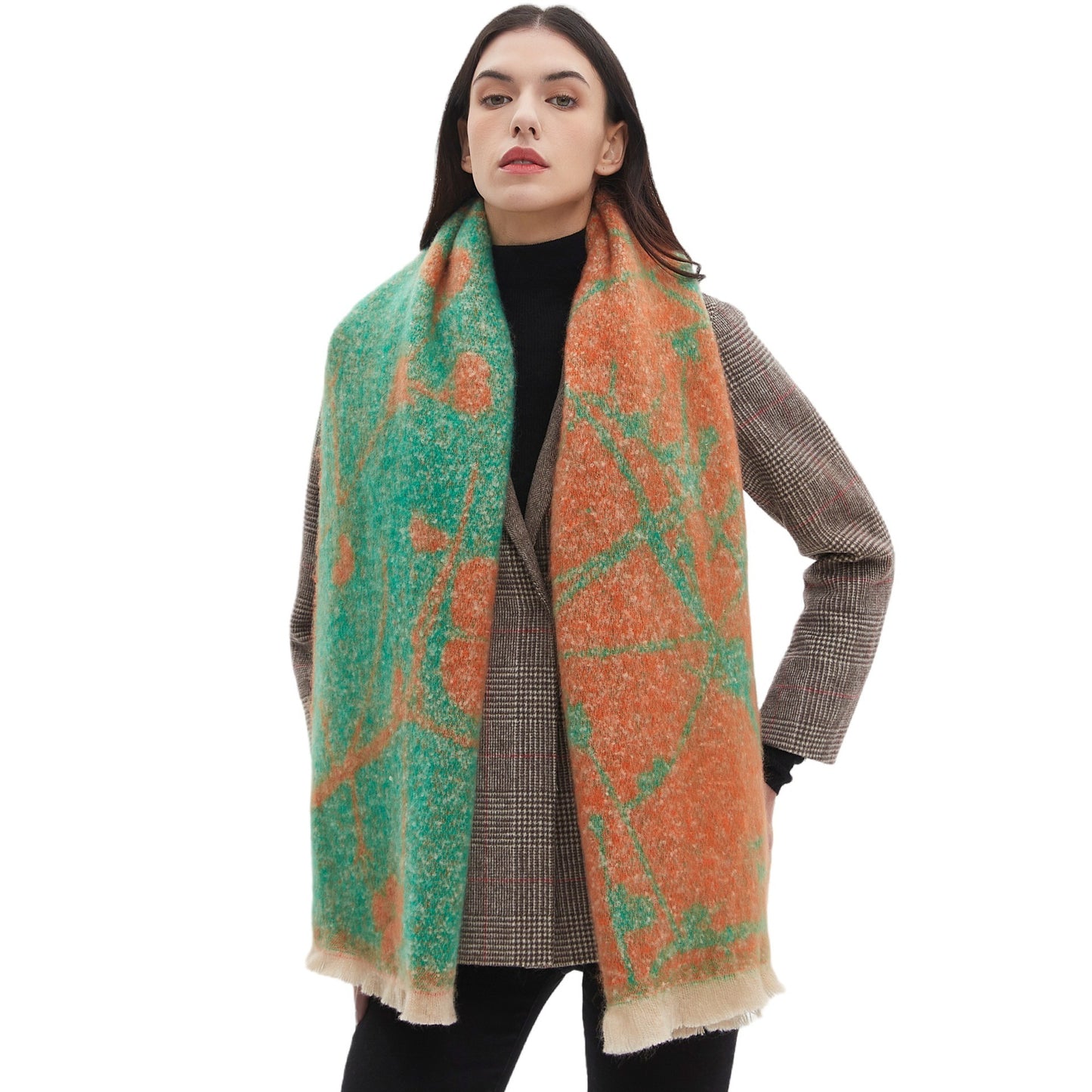 Women's Shawl Flower Jacquard Scarf