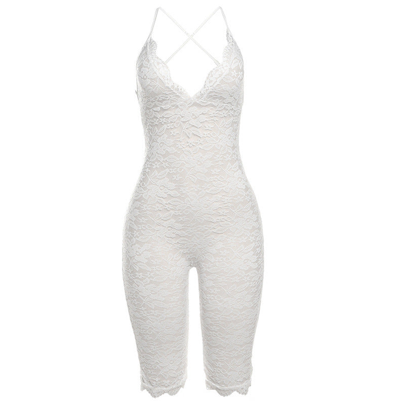 See-through Sleeveless High Waist Slim Fit Bodysuit