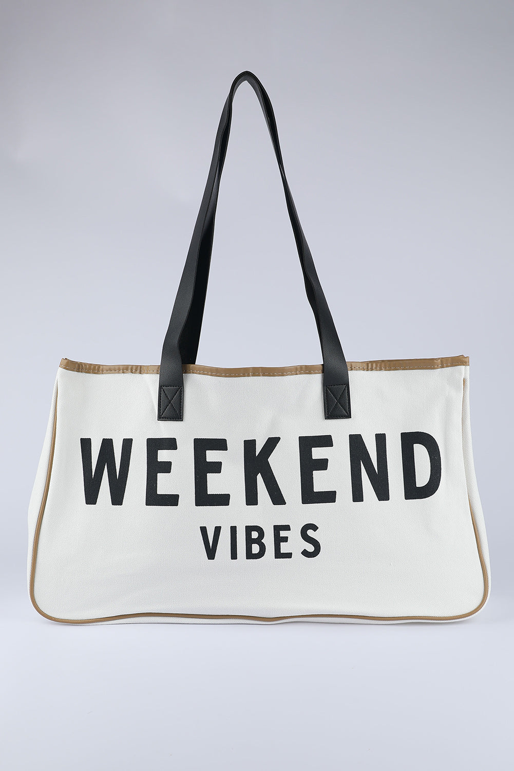 Cabas en toile WEEK-END VIBES blanc