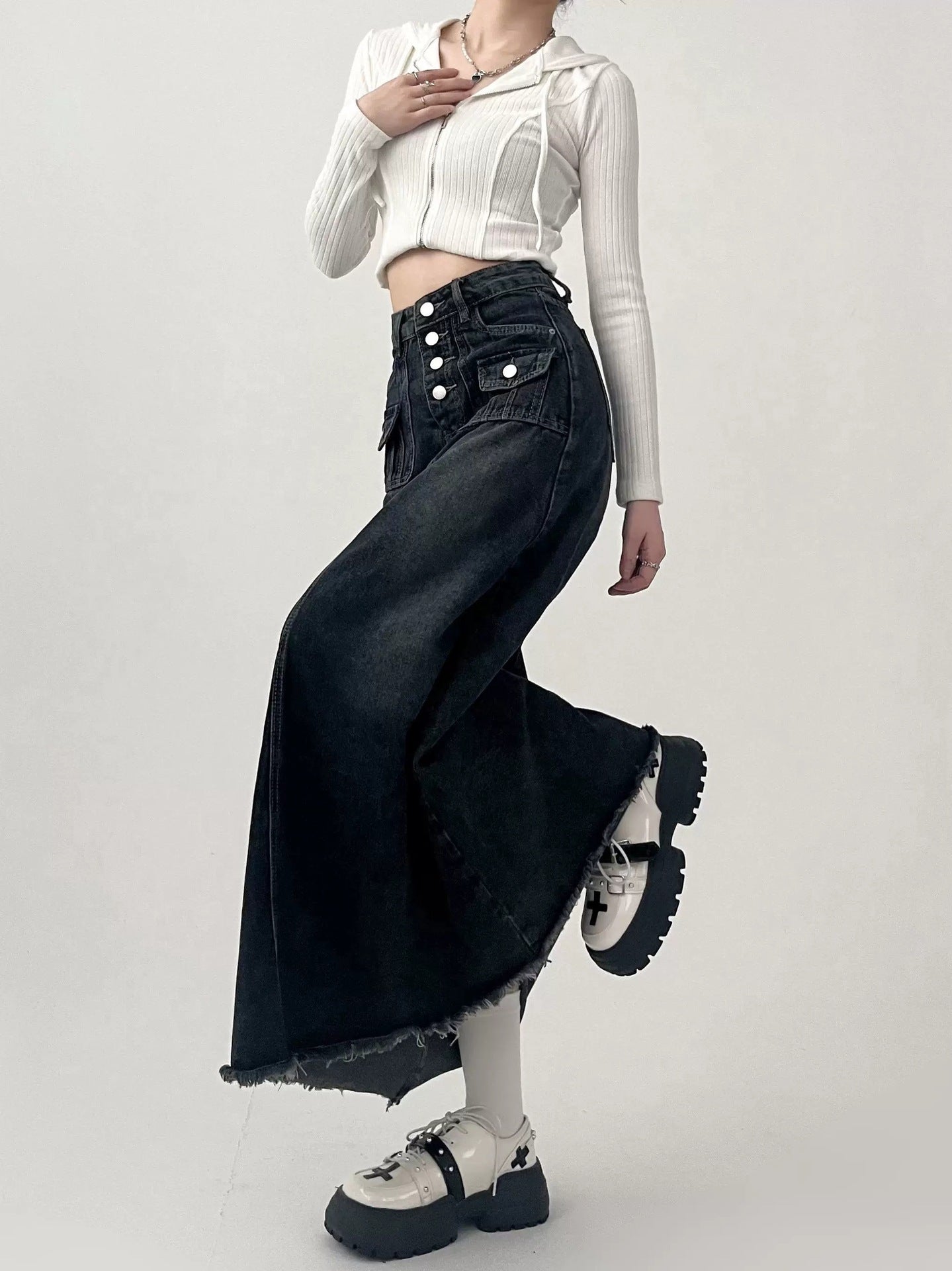 Fashionable Retro A- Line Denim Skirt For Women