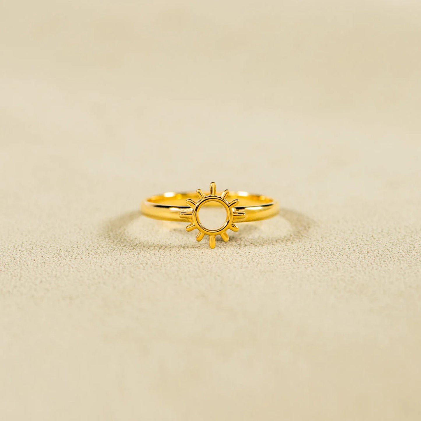 Anillo Chapado En Oro De 18 Quilates Con Forma De Sol