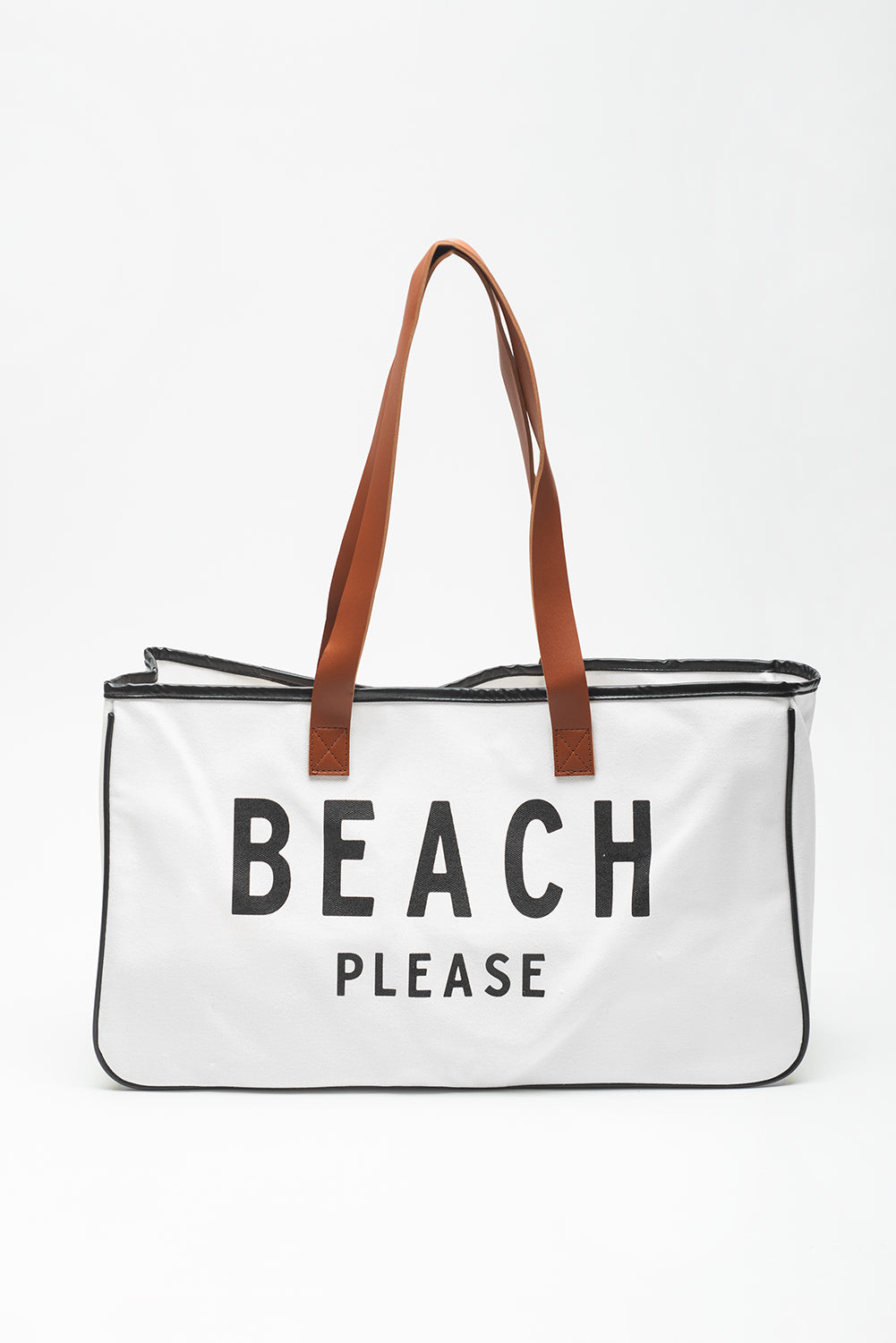 White BEACH S'IL VOUS PLAÎT Imprimer Grand sac fourre-tout en toile