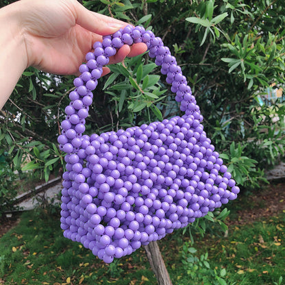 Sac triangulaire perlé, sac à main en acrylique de couleur, sac tridimensionnel