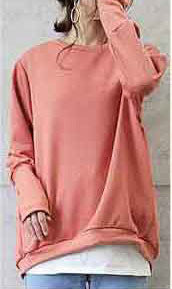 Women's Cotton Sweater Loose And Idle Large Version Solid Color