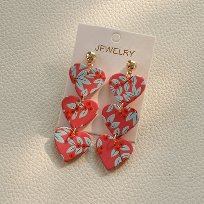 Acrylic Heart Stainless Steel Dangle Earrings