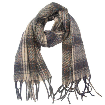 European And American Men's And Women's Plaid Tassel Scarf