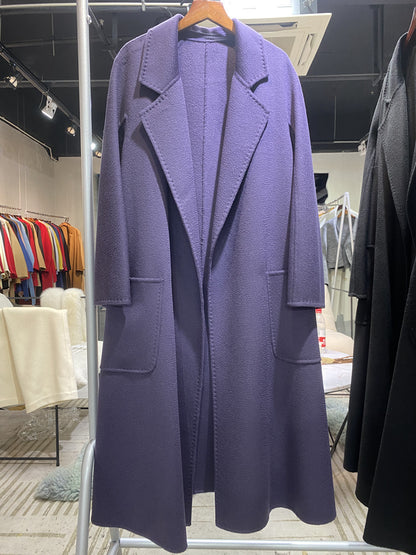 Manteau en cachemire réversible ondulé, peignoir haut de gamme, automne et hiver