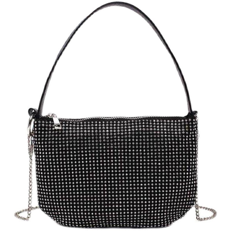 Rhinestone One-shoulder Messenger Dumpling Bag