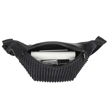 European And American Casual Men's Black Waist Bag