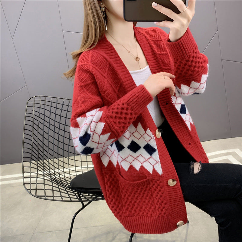 Women's Korean-style Loose-fit Cardigan For Spring And Autumn