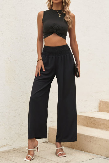 Ensemble débardeur court torsadé et pantalon