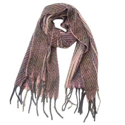 European And American Men's And Women's Plaid Tassel Scarf