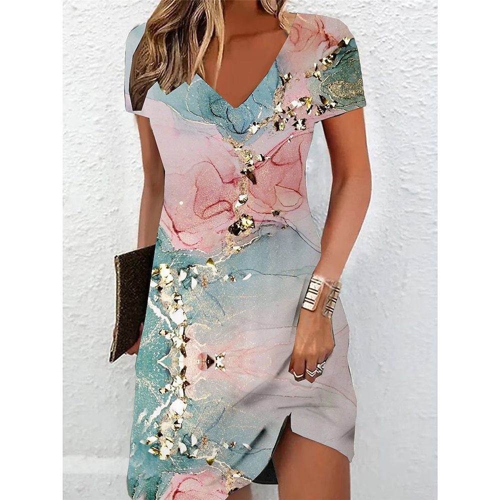 Women's T-shirt Dress Casual Floral Print