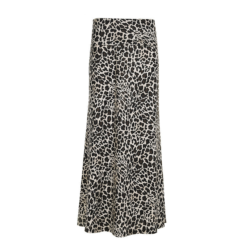 Cross-border European And American Sexy Leopard Print Drape Dress