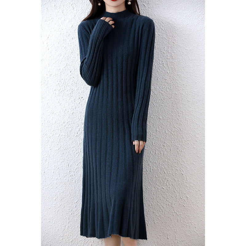 Women's Fashion Mid-length Wool Knitted Dress