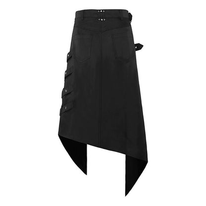 European And American Dark Punk & Rock Ashes Symmetrical Skirt