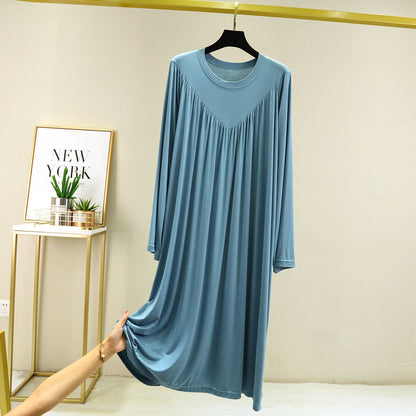 Summer Long-sleeve Loose Pajamas Plus Size Thin Dress