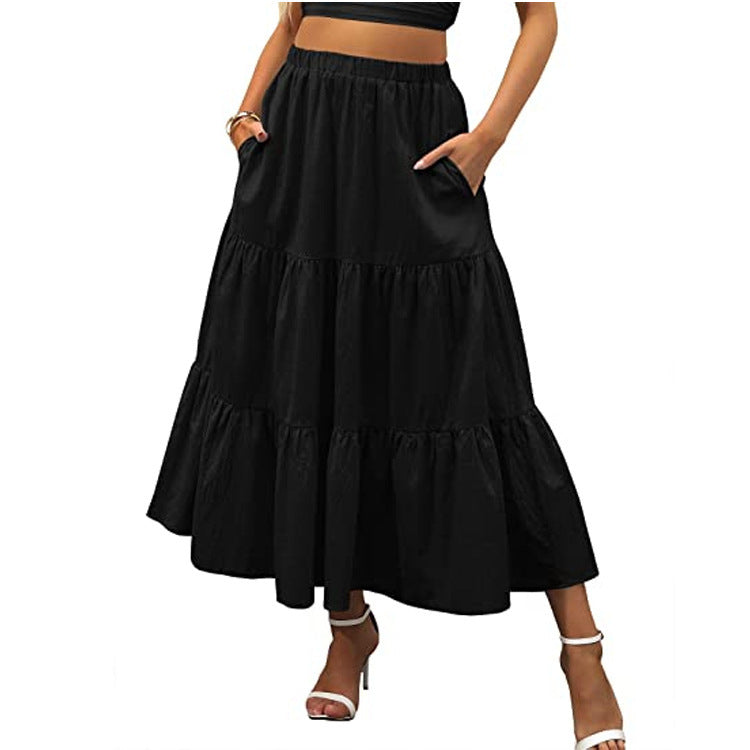 Women's Summer Bohemian Long Skirt With Pockets