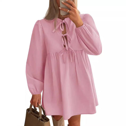 Robe mi-longue à manches longues pour femme