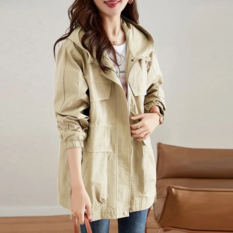 Trench-coat grande taille de style occidental pour maman d'âge moyen