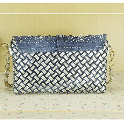 Bolso bandolera Diamond Denim con un solo hombro