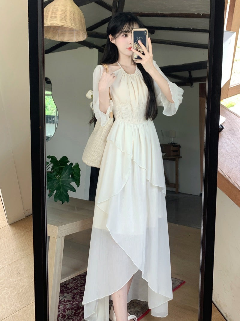 Women's Fashion Elegant Halter Off-shoulder Dress