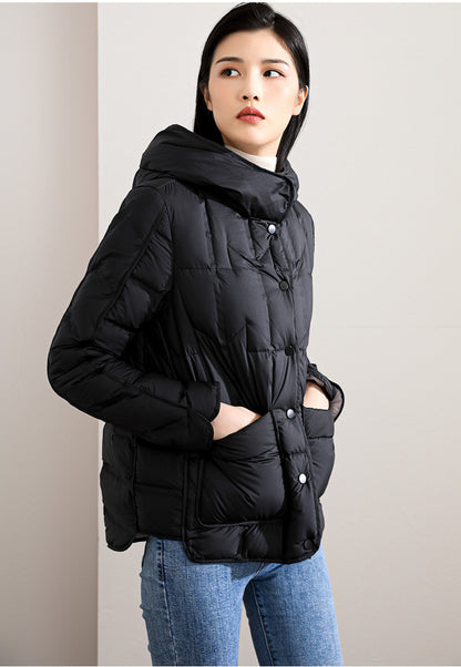 Women's short seamless down jacket keeps warm in winter