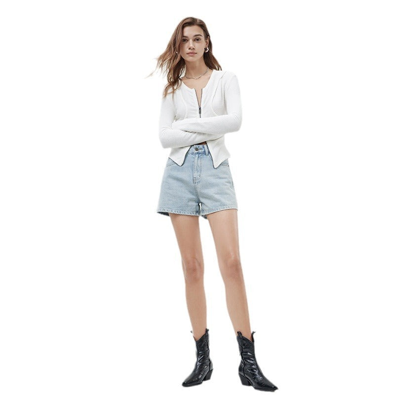 Women's Fashion High Waist Denim Shorts