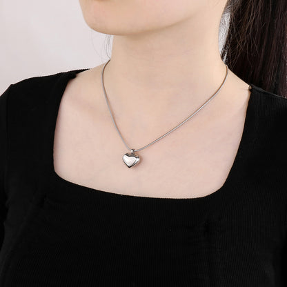 Collier pendentif coeur en acier inoxydable