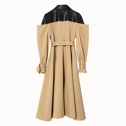 Manteau croisé à double boutonnage pour femme