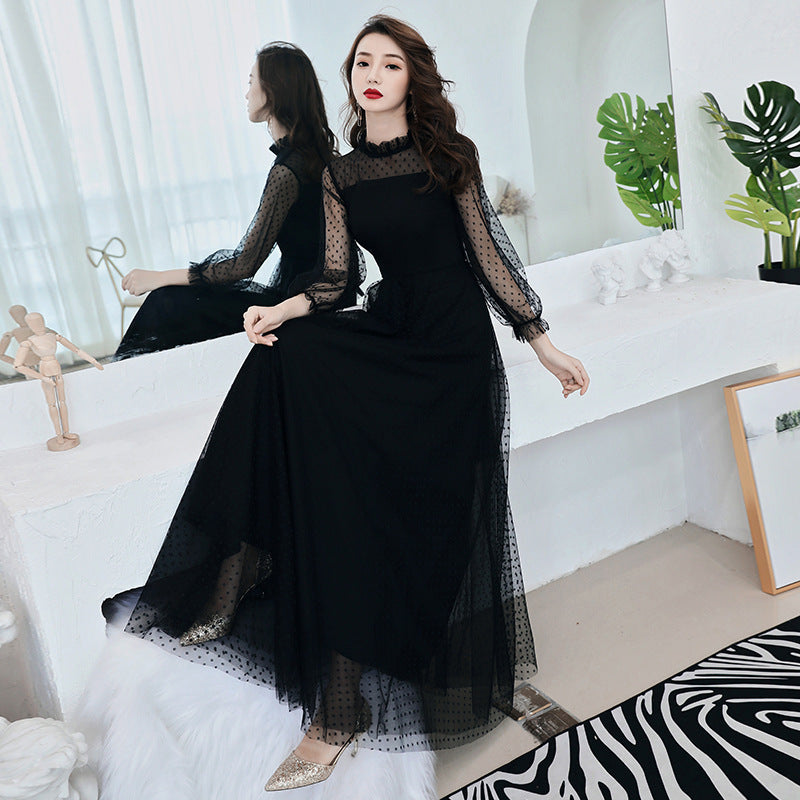 Women's Elegant Long Sleeve Long Party Dress