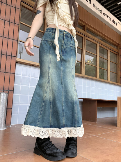 Women's Fashion Fishtail Denim Skirt Design