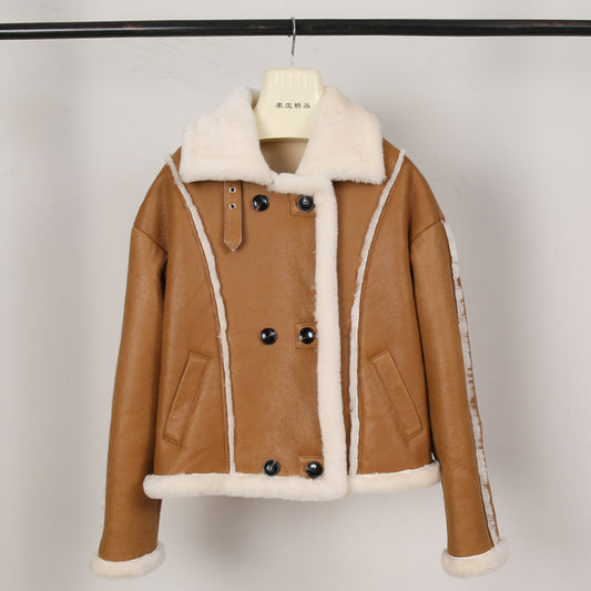 Women's Fashion Fur All-in-One Stand Collar Jacket