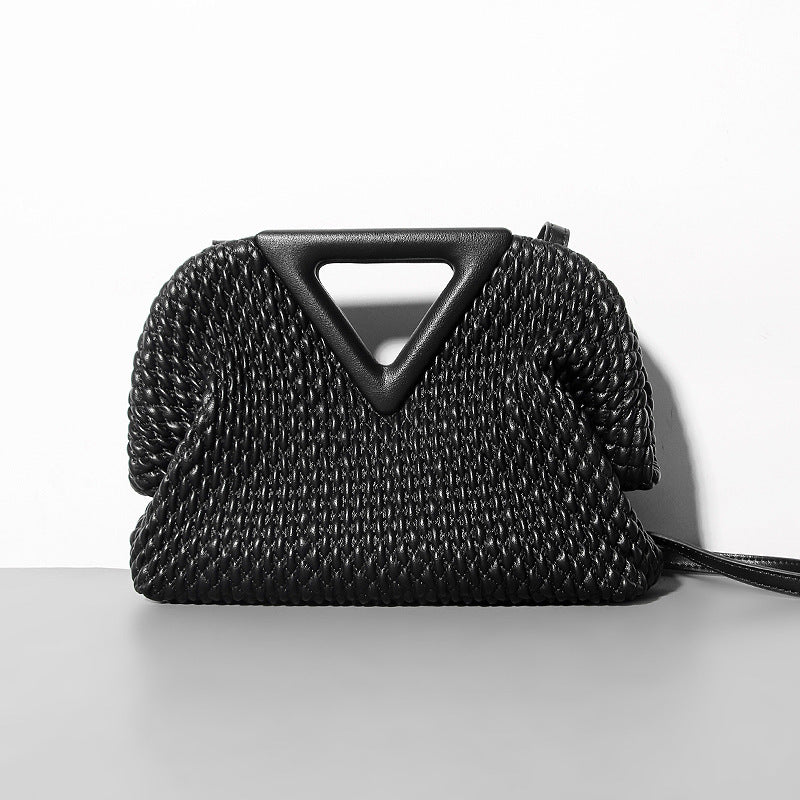 Sac Nuage Triangle Froissé Cuir de Vachette