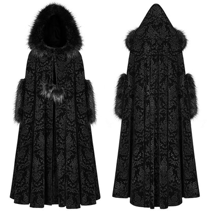 Dark Snow Queen Hooded Windbreaker Long Cape