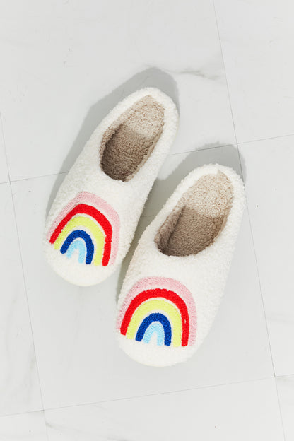 MMShoes Pantoufle en peluche arc-en-ciel