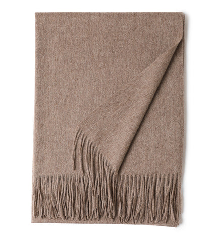 New Solid Color Wool Long Beard Warm Tassel Scarf Thick