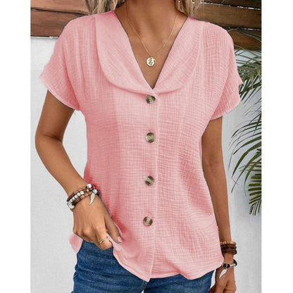 Cardigan à manches courtes pour femmes, couleur unie, mode, bouton, haut d'été