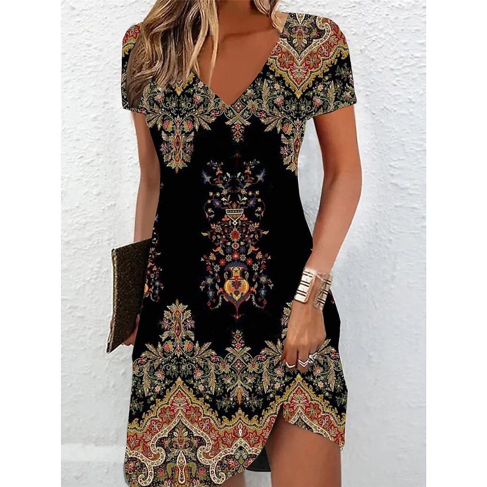 Women's T-shirt Dress Casual Floral Print