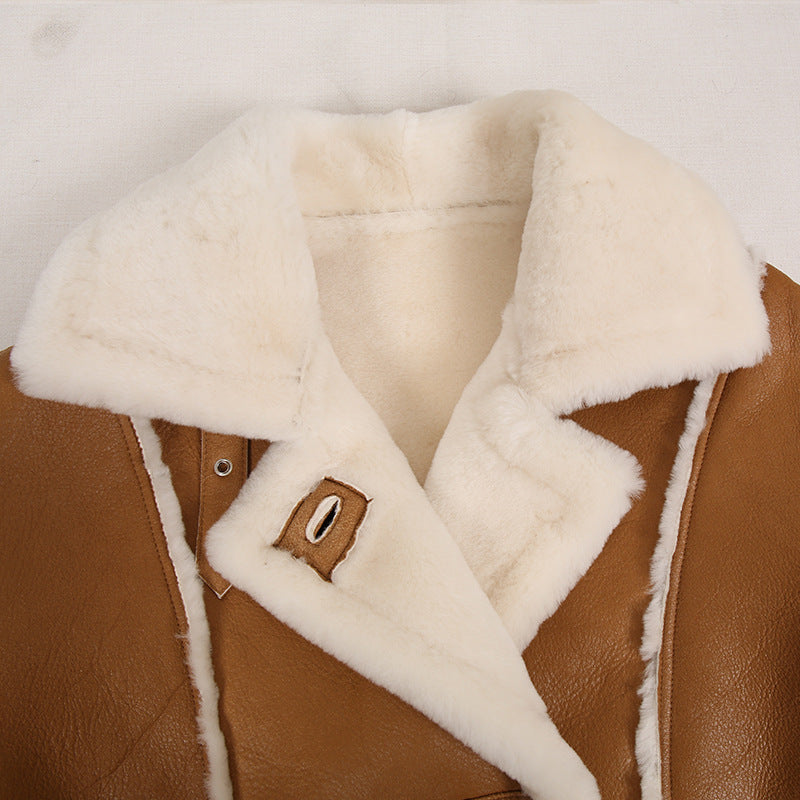 Women's Fashion Fur All-in-One Stand Collar Jacket