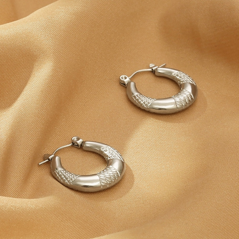 Boucles d'oreilles créoles en acier titane