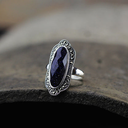 Anillo San Azul De Corte Personalizado De Moda