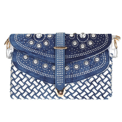 Bolso bandolera Diamond Denim con un solo hombro