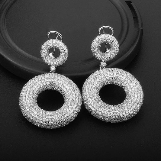 S925 Silver Zircon Eardrops European And American