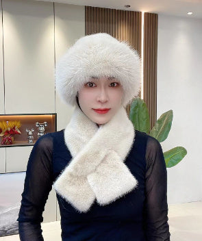 Costume Écharpe d'hiver Casquette mongole Chapeau en peluche pour femme Épaissie